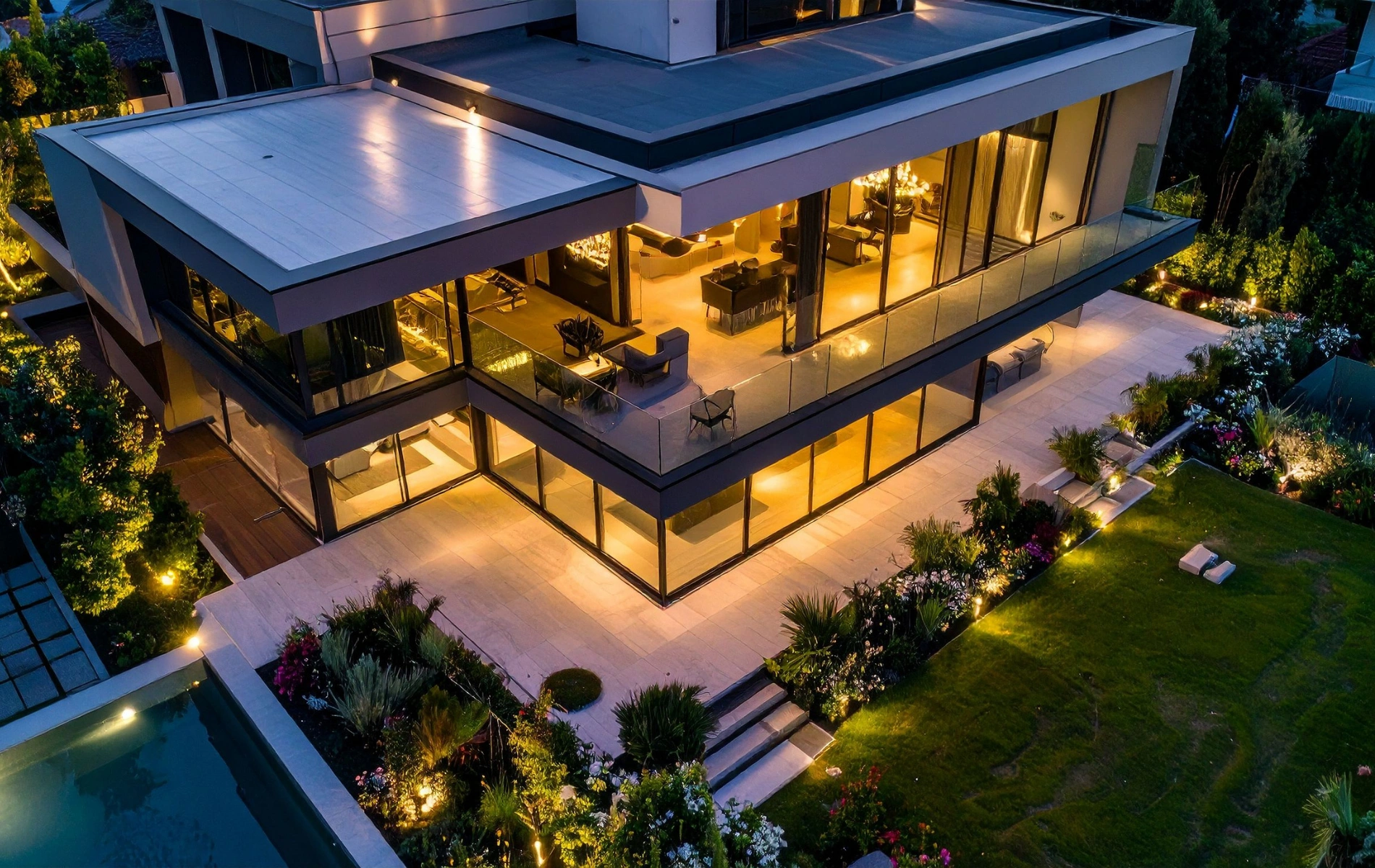 Modern architecture of a luxury home exterior